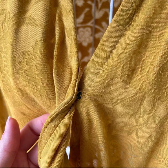 Maeve Yellow Long Sleeve Wrap Blouse - Picture 3 of 13